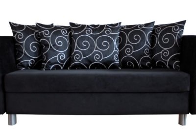 luino sofa schwarz freisteller mit dekokissen ls franz fertig